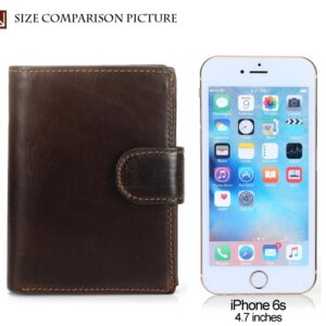 Portefeuille homme cuir véritable ZH226 – Bouton-pression compact