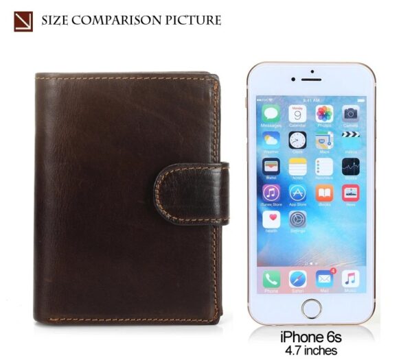 Portefeuille homme cuir véritable ZH226 – Bouton-pression compact