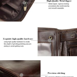 Portefeuille homme cuir véritable ZH226 – Bouton-pression compact