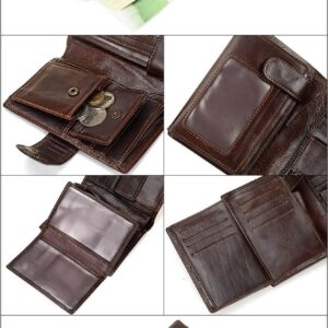 Portefeuille homme cuir véritable ZH226 – Bouton-pression compact