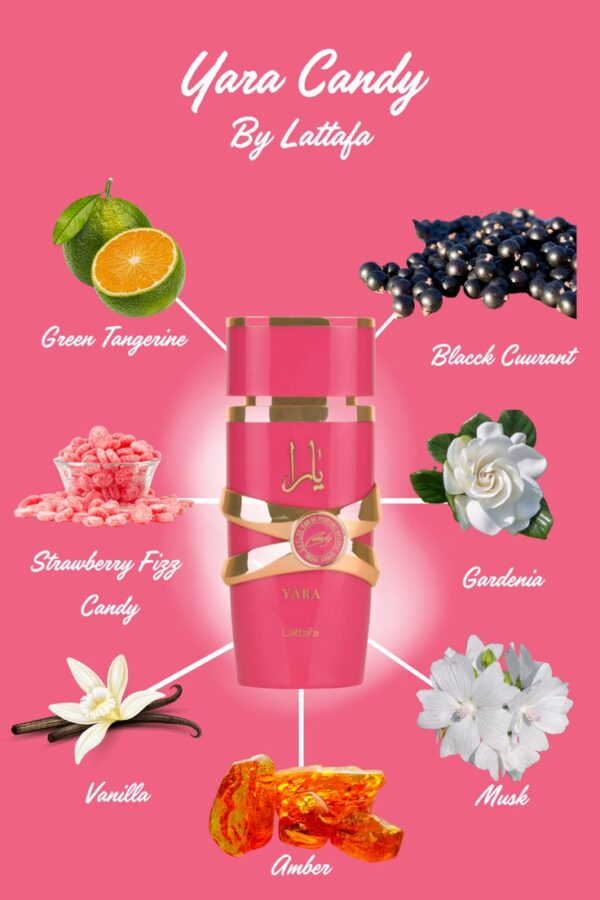 Lattafa Yara Candy – Eau de Parfum Femme 100ml | Douceur Gourmande – Image 3