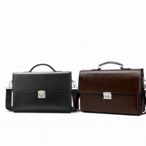 Sac de bureau sécurisé N°324 – Homme, cuir microfibre, serrure à code
