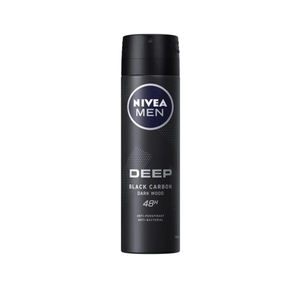 Nivea Men Deep Déodorant Spray – Black Charcoal Dark Wood 150 ml