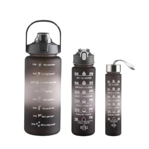 Gourdes Silicone Motivational – Lot de 3 tailles (2 L + 1 L + 0,5L)