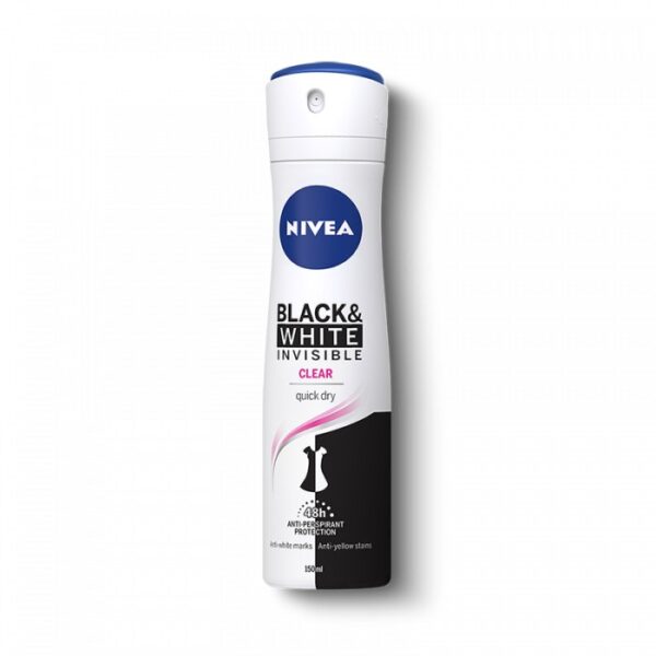 Nivea Déodorant Spray Femme – Black & White Invisible Clear 150 ml