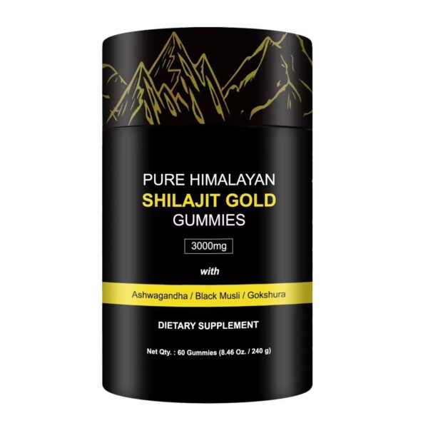 Shilajit Gold Gummies – Complément Alimentaire 3000mg (60 Gummies)