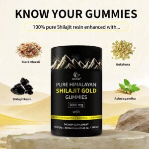 Shilajit Gold Gummies – Complément Alimentaire 3000mg (60 Gummies)