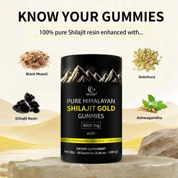 Shilajit Gold Gummies – Complément Alimentaire 3000mg (60 Gummies) – Image 8