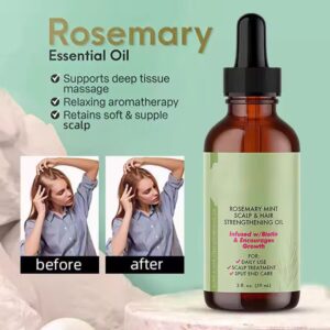 Huile de Romarin Menthe – Soin Cheveux & Cuir Chevelu 60ml