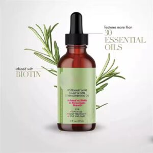 Huile de Romarin Menthe – Soin Cheveux & Cuir Chevelu 60ml