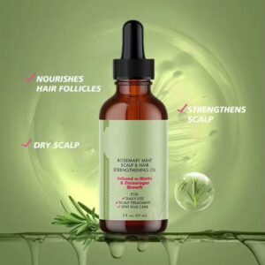 Huile de Romarin Menthe – Soin Cheveux & Cuir Chevelu 60ml