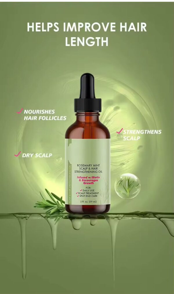 Huile de Romarin Menthe – Soin Cheveux & Cuir Chevelu 60ml – Image 6