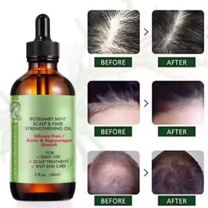 Huile de Romarin Menthe – Soin Cheveux & Cuir Chevelu 60ml