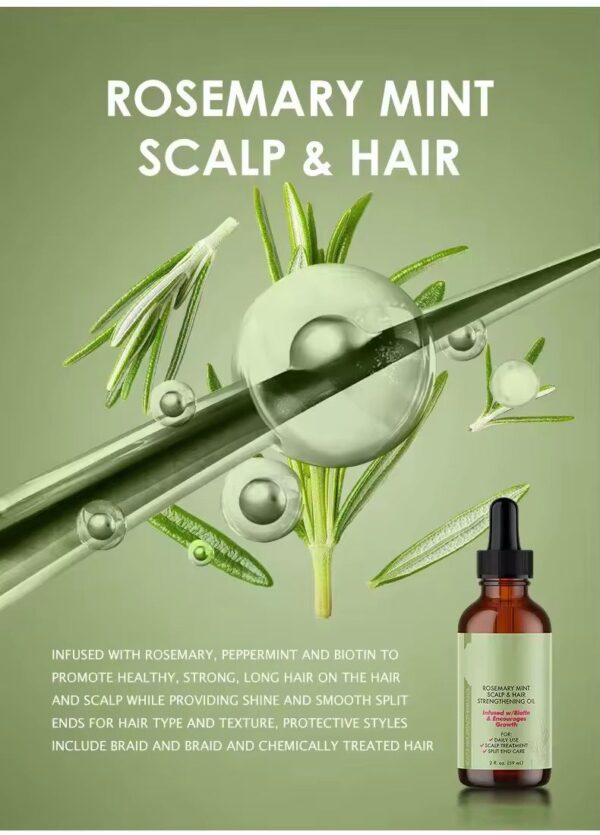 Huile de Romarin Menthe – Soin Cheveux & Cuir Chevelu 60ml – Image 9