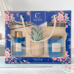 Coffret Parfumé Blooming Fragrances – Diffuseur + Bougie + Plante décorative