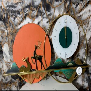 Horloge Murale Design Cerf & Soleil