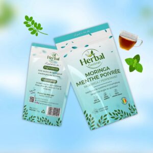 Herbal Cocktail – Moringa & Menthe Poivrée – Infusion naturelle 15 infusettes
