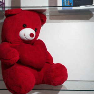 Ours en Peluche Rouge avec Cœur – Cadeau Romantique