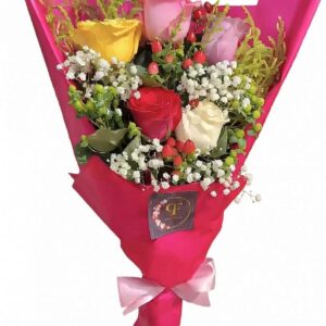 Bouquet de Roses Multicolores – Cadeau Romantique Élégant