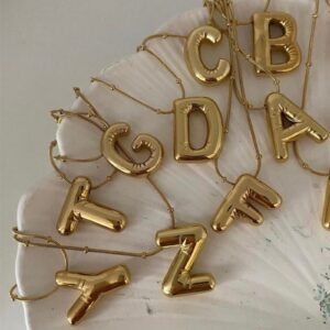 Collier Initiale en Acier Inoxydable