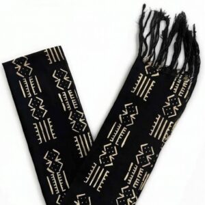 Écharpe Maham Noire à motifs blancs