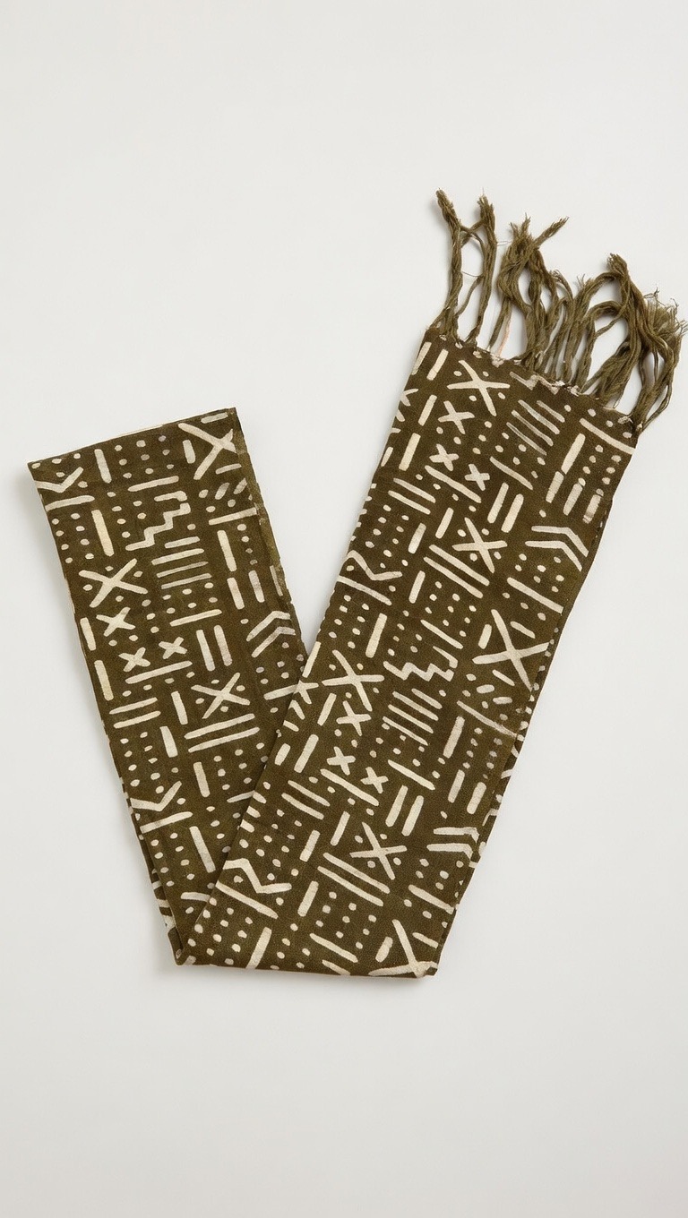 Écharpe Maham Marron à motifs blancs