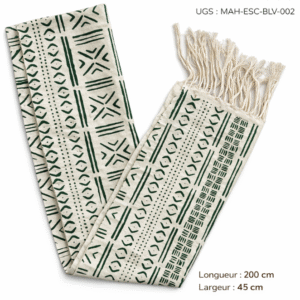 Écharpe Maham Blanche à Motifs Verts