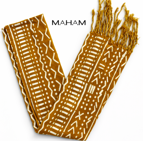 Écharpe Maham Blanche à Motifs Verts