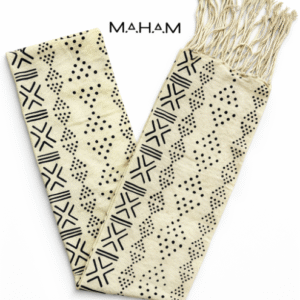 Écharpe Maham Beige à Motifs Noirs