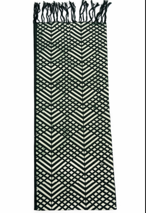 Écharpe Verte Motif Graphique Chevron