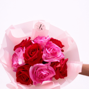 Bouquet de Roses Rouge & Rose Élégance Cadeau Romantique synthétique première qualité